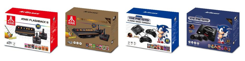 Box art for Atari and Sega Genesis Classic Consoles