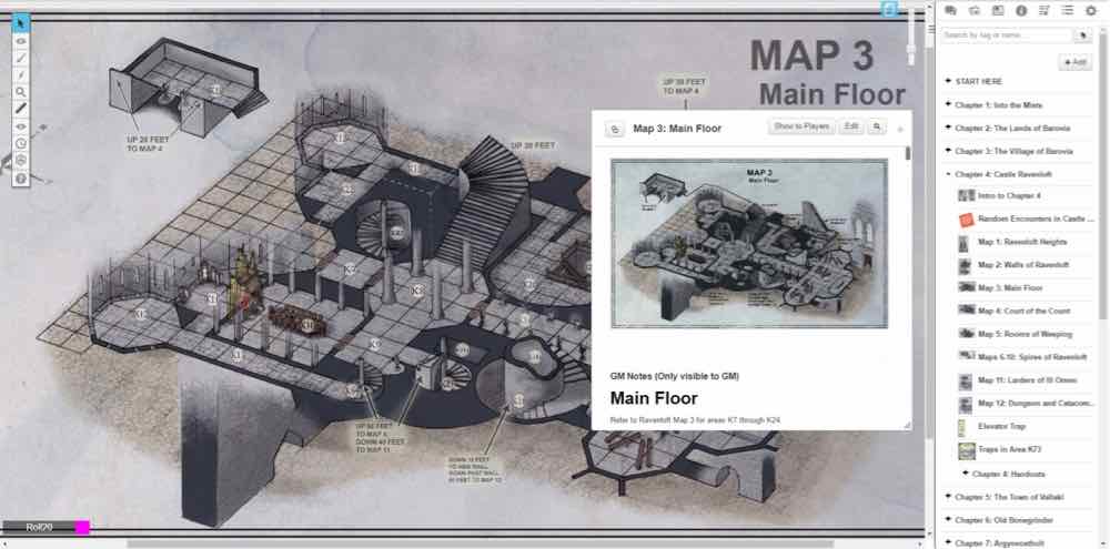 Isometric view Curse of Strahd on Roll20