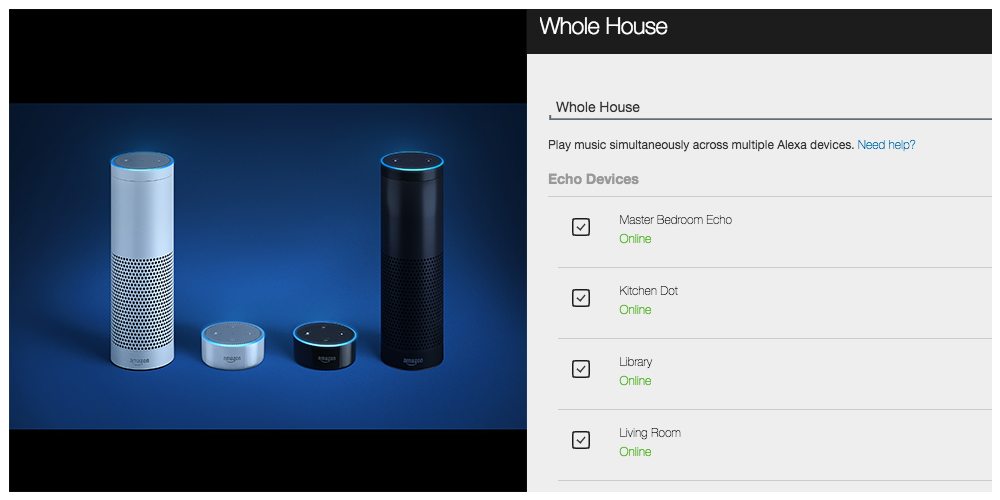 Amazon Echos and Whole House Audio