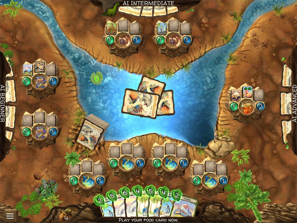 Evolution video game - pick food cards