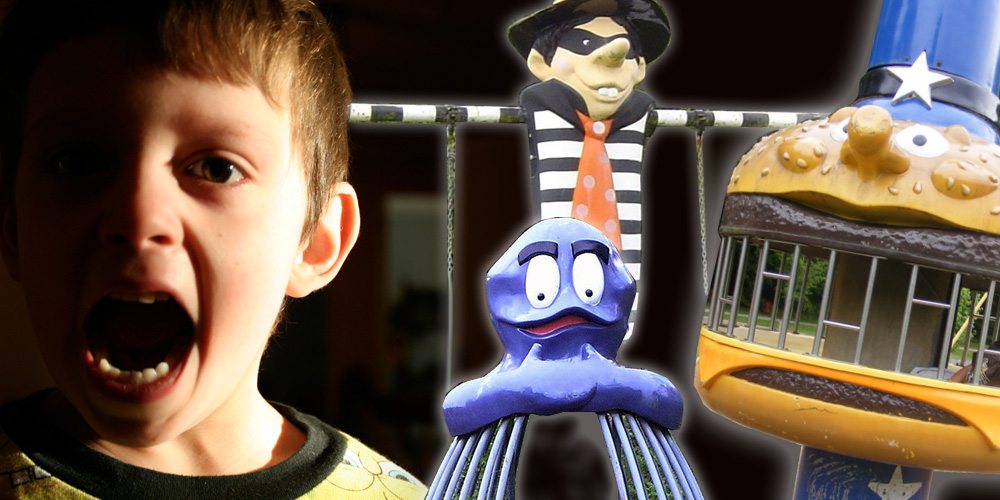Screaming Kid with Scary McDonald's Playground Equipment