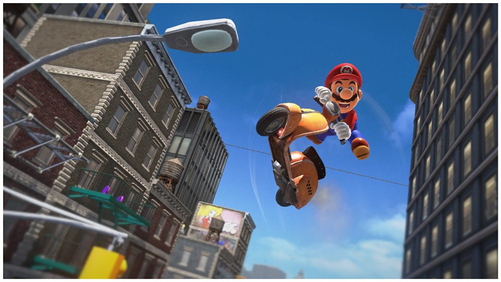 Super Mario Odyssey Mario scooter jump