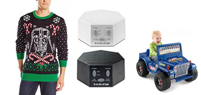 Geek Daily Deals 120517 holiday sweaters white noise ride on toys