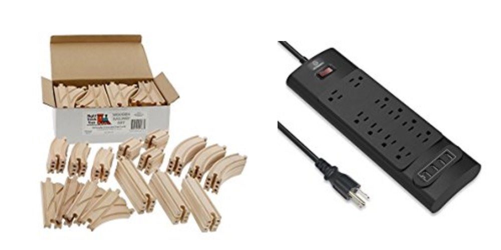 Geek Daily Deals 122217 wood trains powerstrip