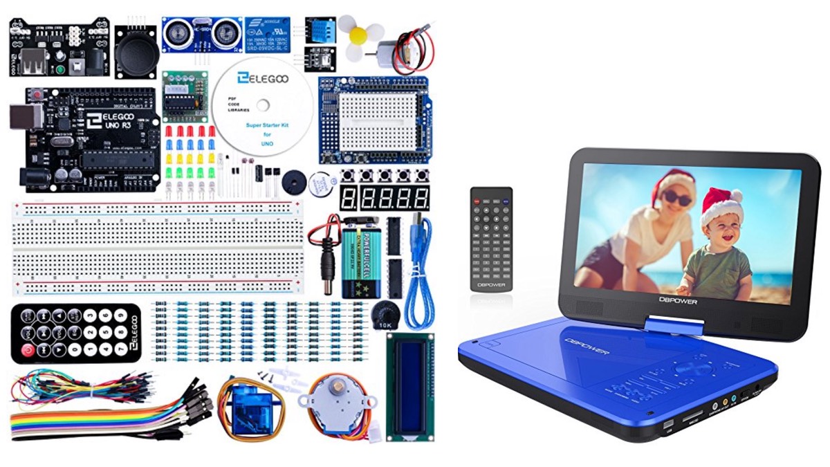 Geek Daily Deals 010918 arduino kit portable dvd player