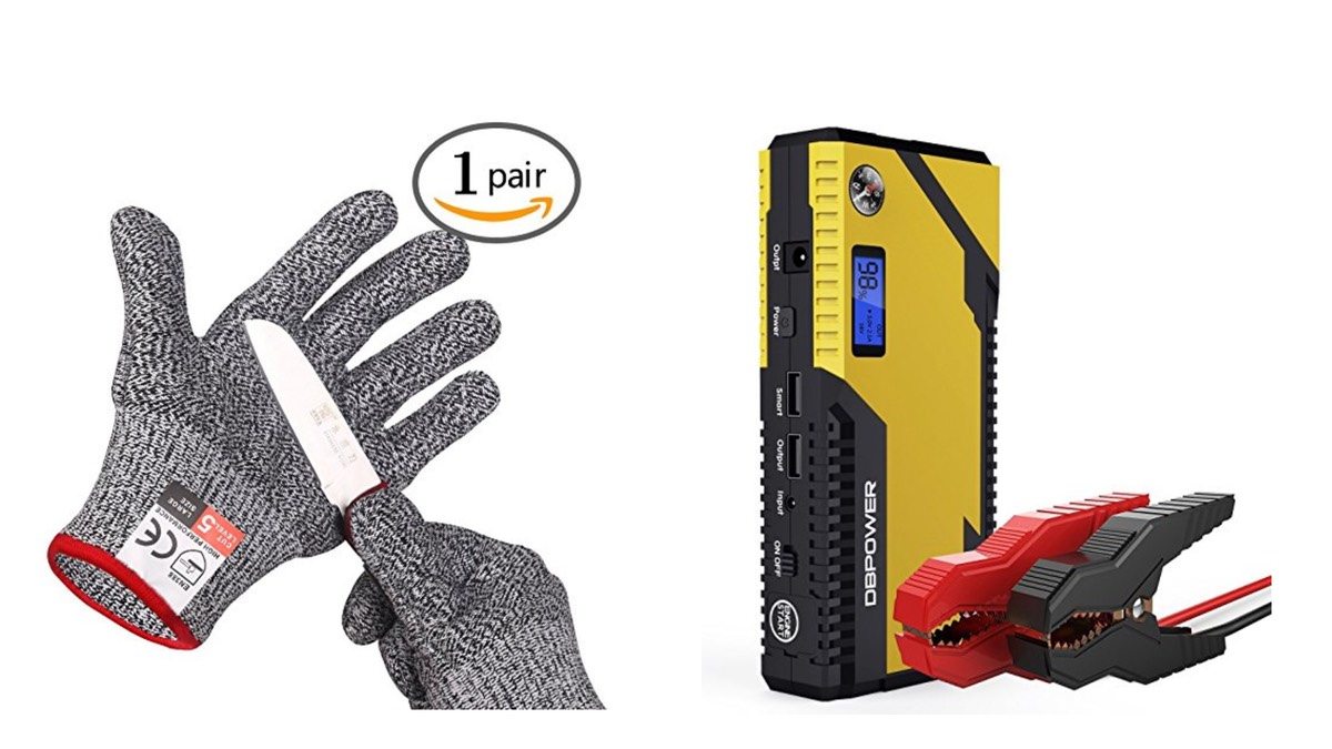 Geek Daily Deals 011418 cut resistant gloves car jumper