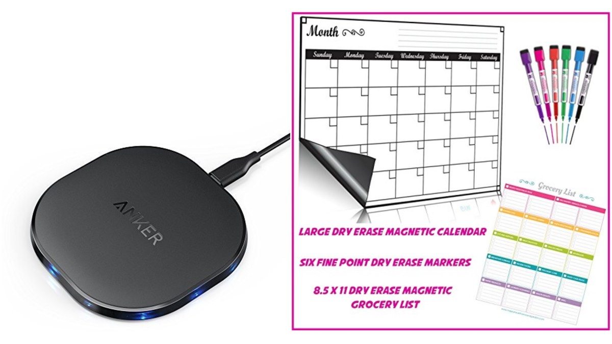 Geek Daily Deals 011918 induction charger magnetic dry erase calendar