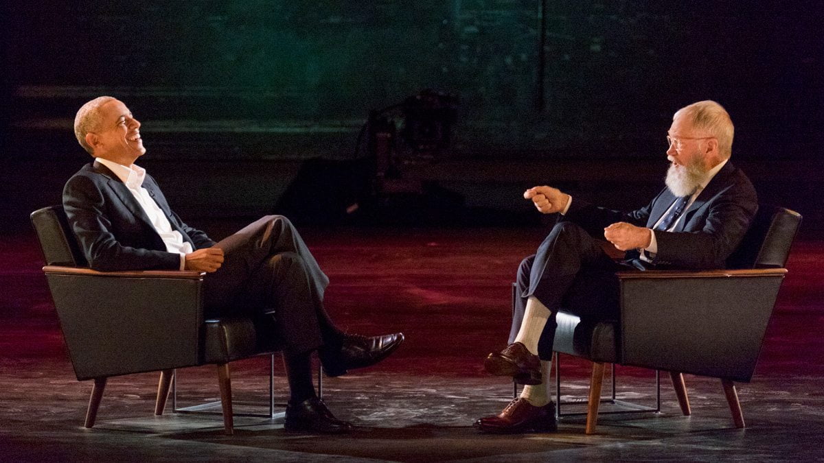 Barack Obama and David Letterman