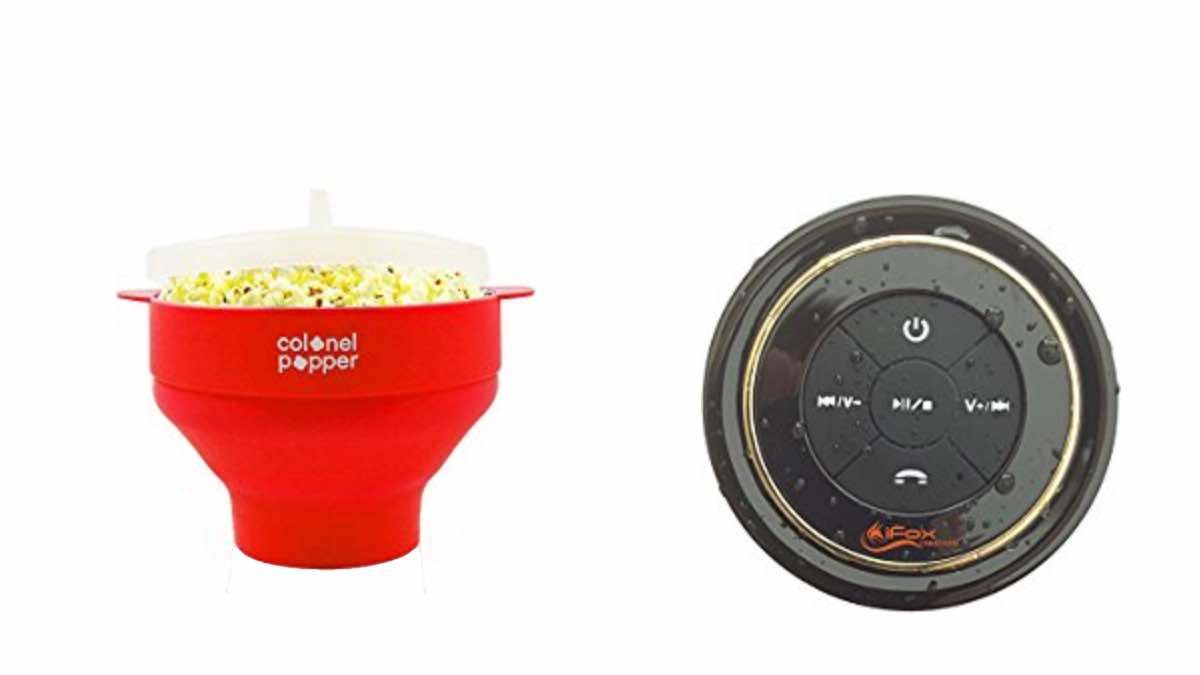 Geek Daily Deals 020618 microwave popcorn popper bluetooth shower speaker
