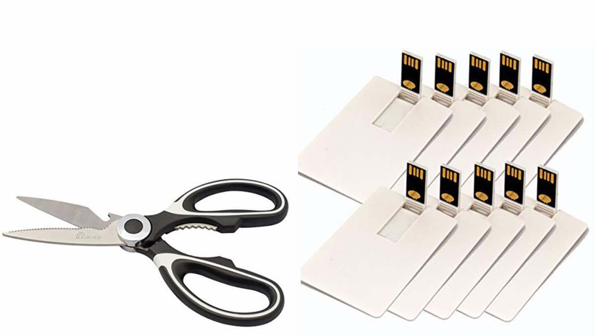Geek Daily Deals 040818 kitchen shears credit card usb drives