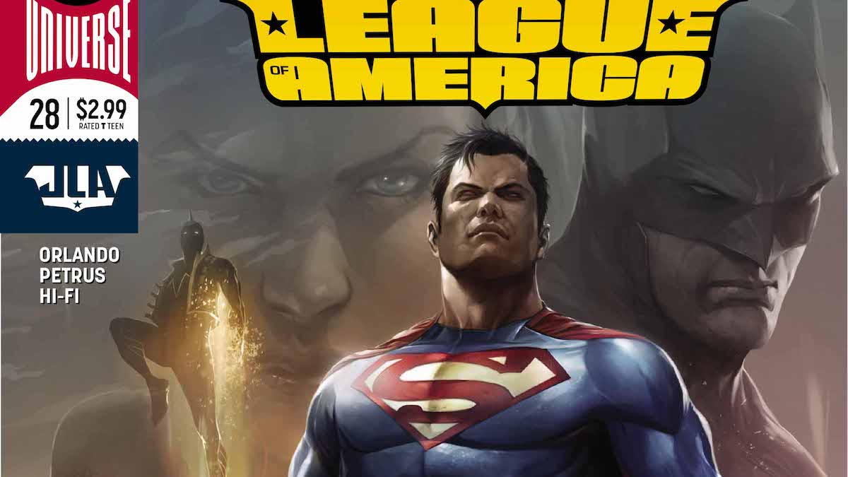 Superman variant cover to Justice League of America #28