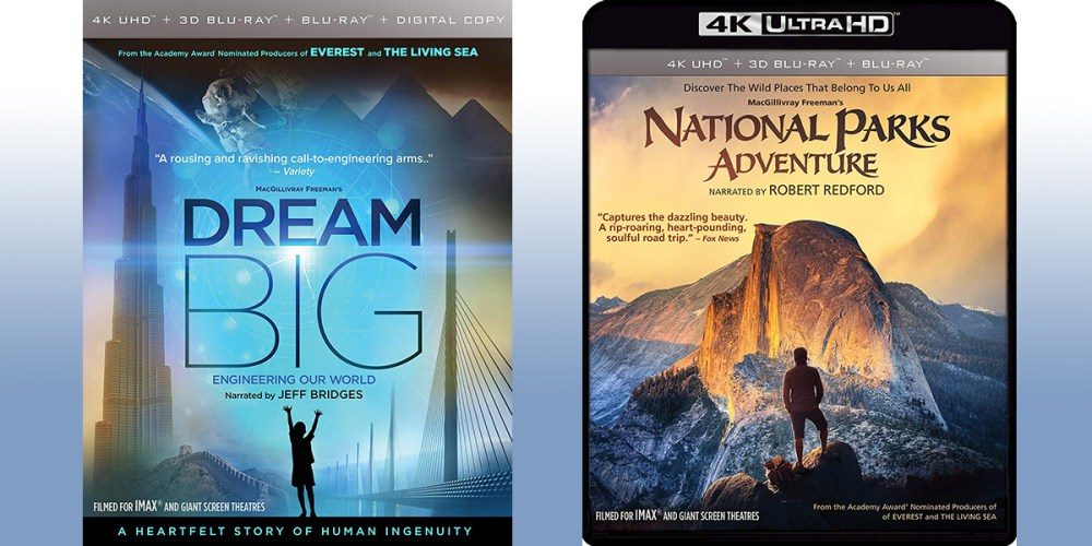 'Dream Big' and 'National Parks Adventure' on Blu-ray