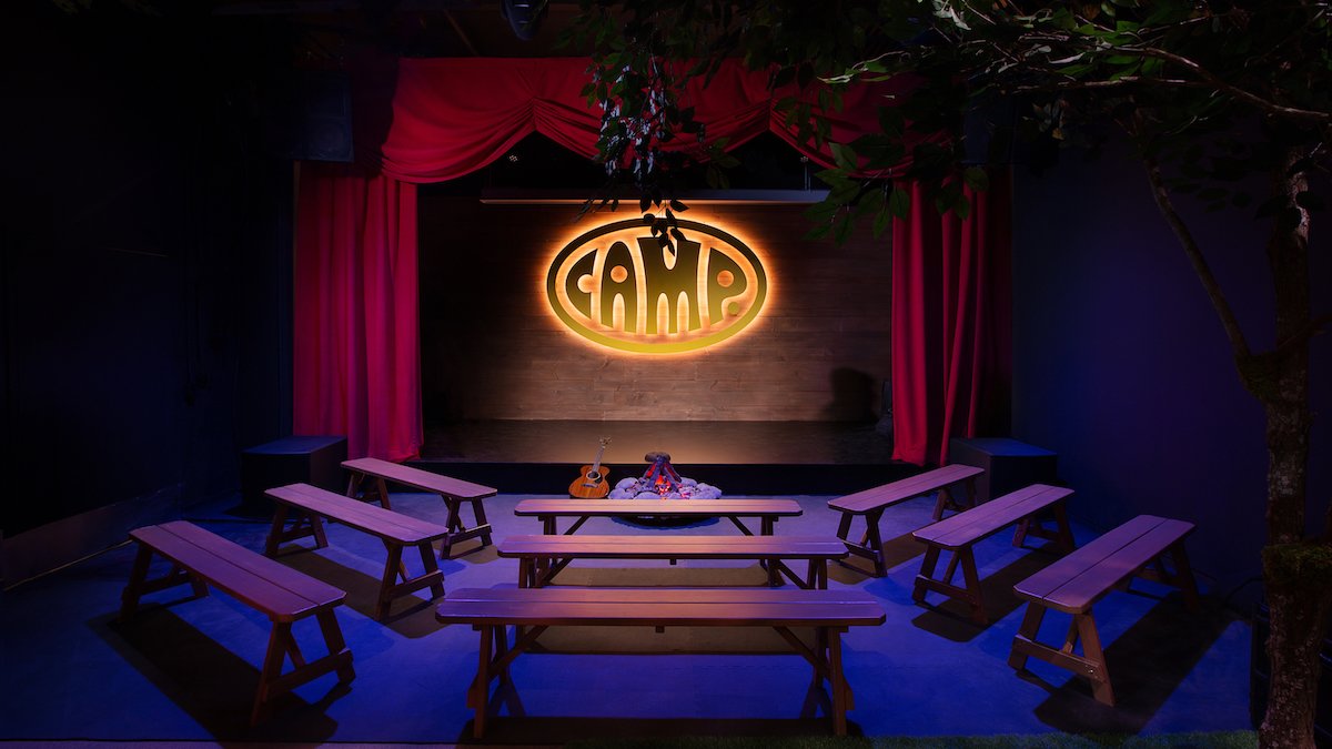 The CAMP stage hosts performances and workshops.