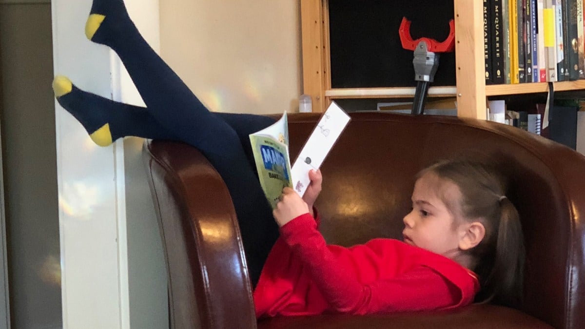Daughter reading