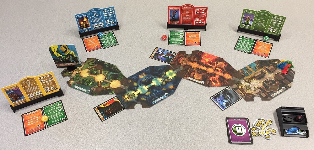 set up for 4-player game