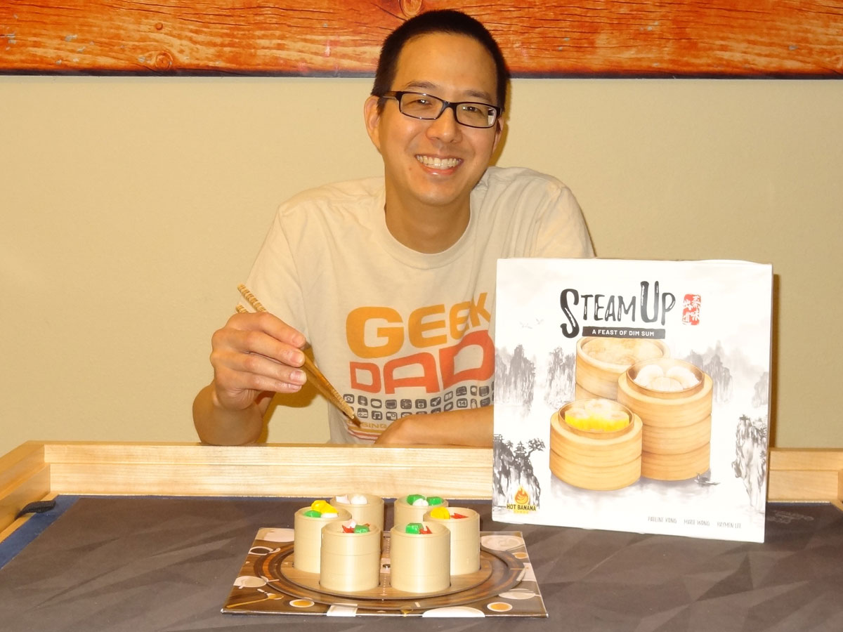 Jonathan Liu with Steam Up box and steamers
