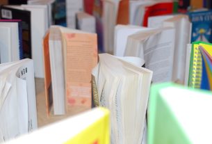 Water damaged books airing out