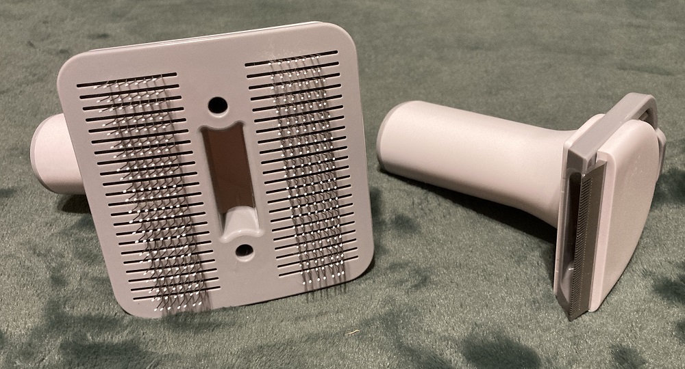 groom ing brush and deshad tool