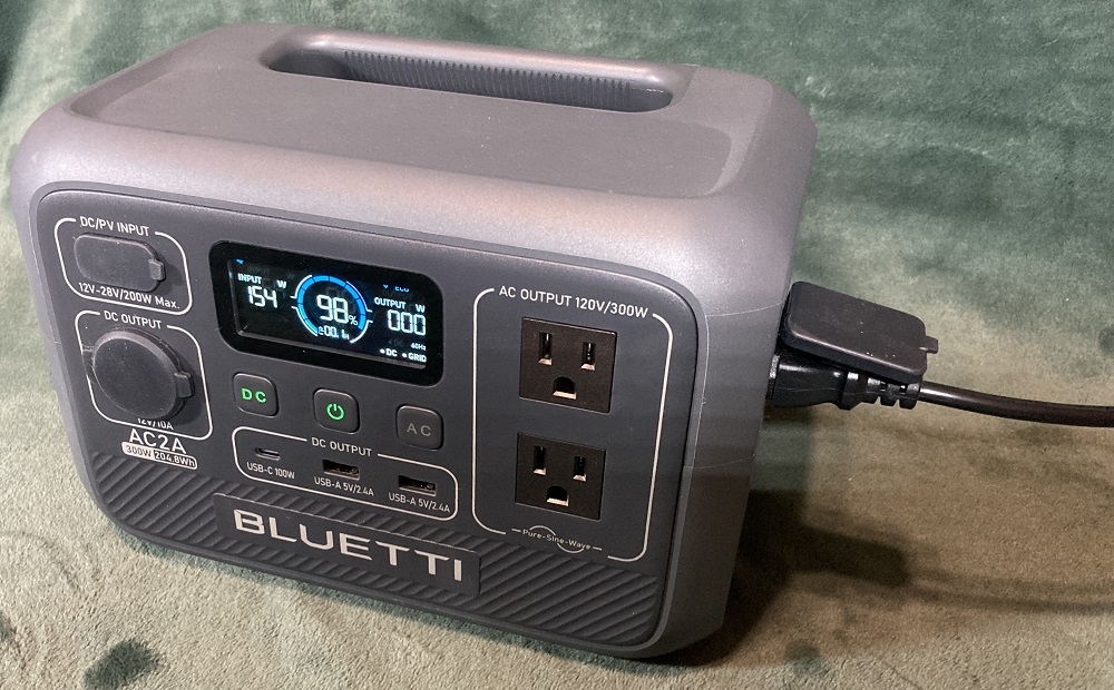 AC2A charging with AC power cord.