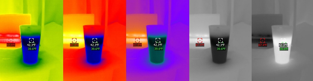 5 different color pallettes