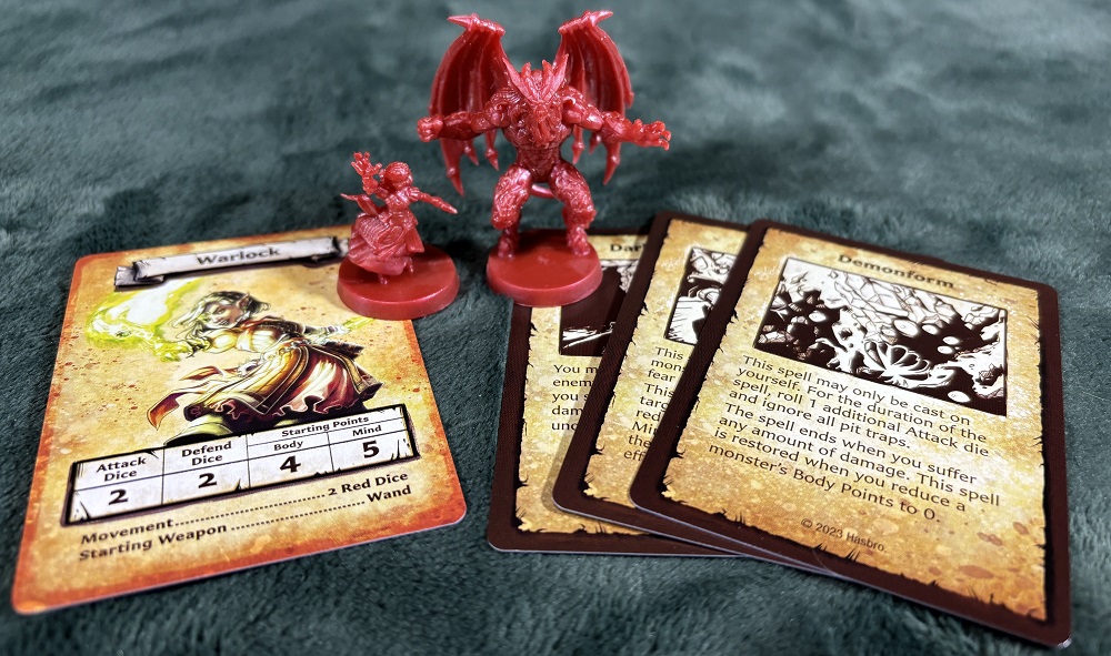 warlock and demonform minatures and cards