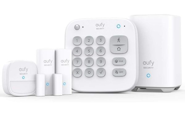 The foundation of the eufy Security system is the five-piece home alarm kit.
