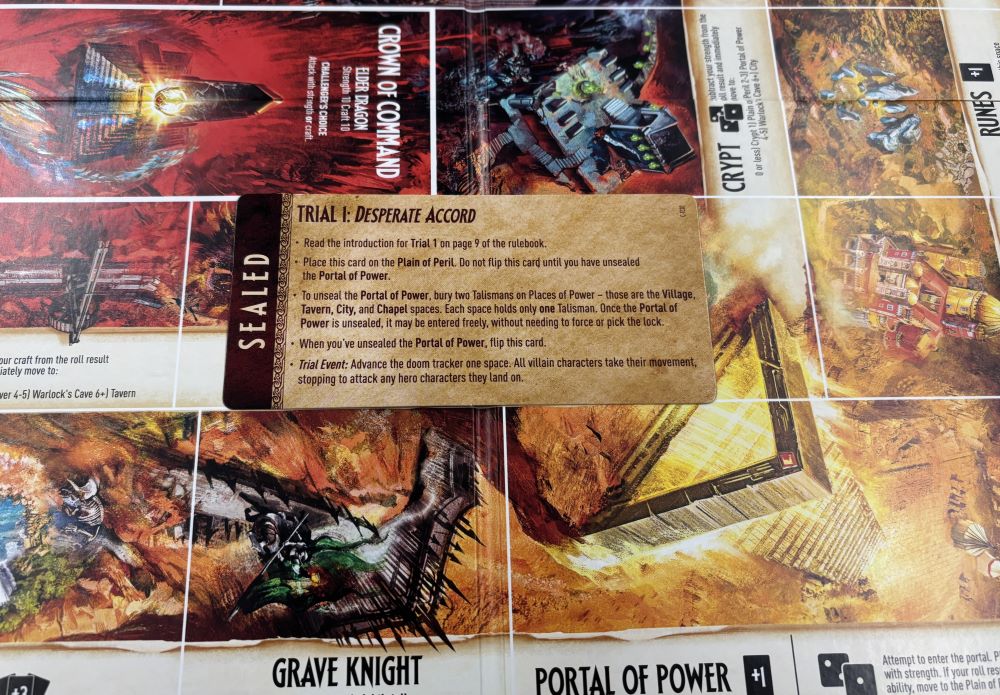 trial card on gameboard