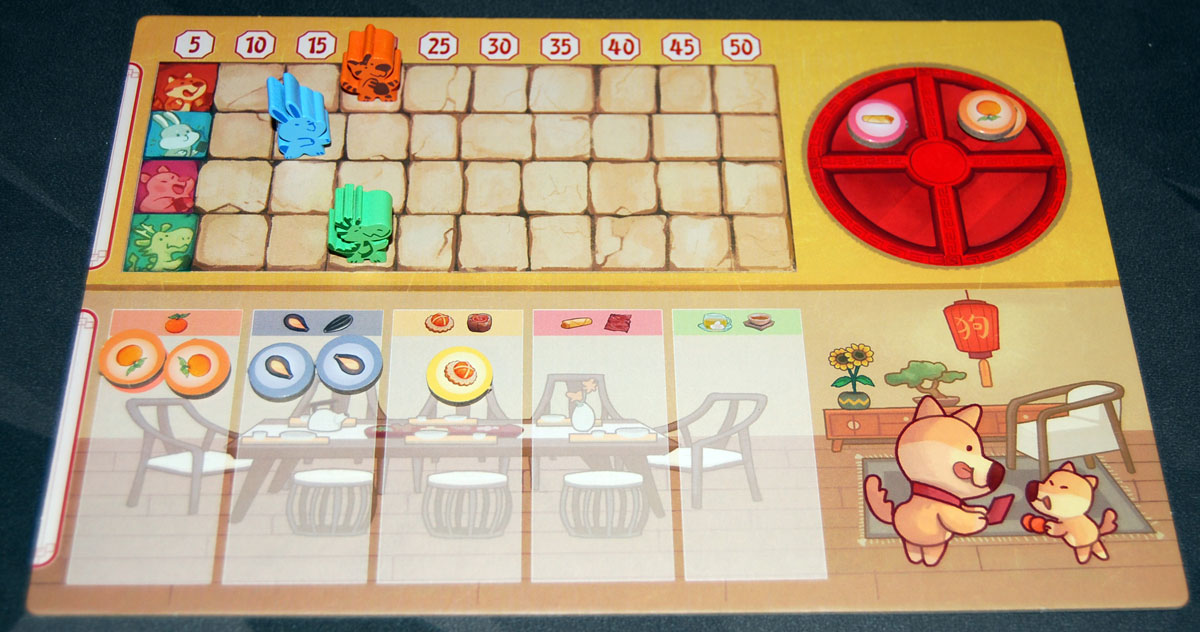 Fú: Festive Fortunes player board with snacks
