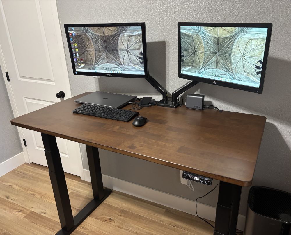 desk in standing position
