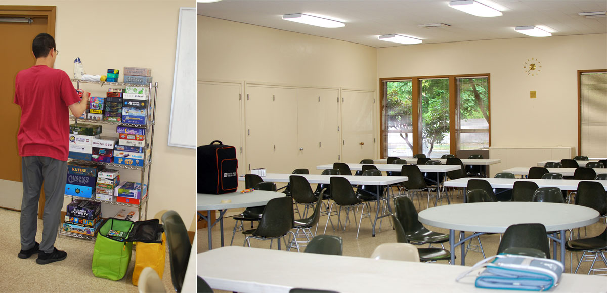 Setting up the room for Jon-a-Con
